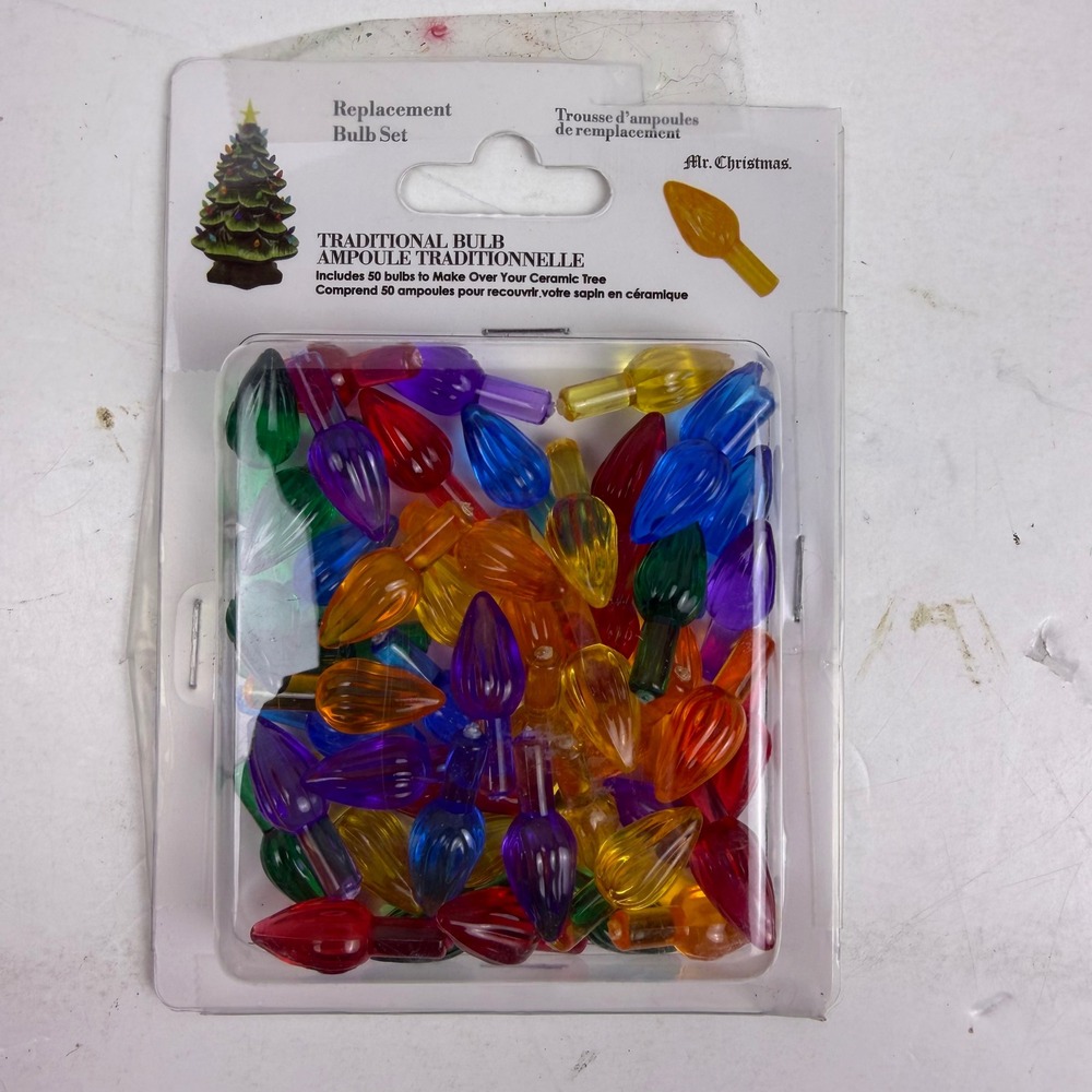 Mr. Christmas 50 Count Traditional Replacement Bulb Set for Ceramic Trees Multi